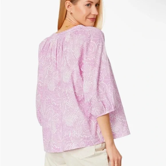 Lilla P 3/4 Sleeve Split-Neck Top - Picture 2 of 7